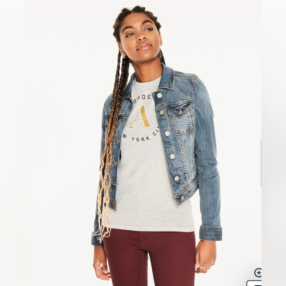 Aeropostale Denim Distressed Jacket XS EUC